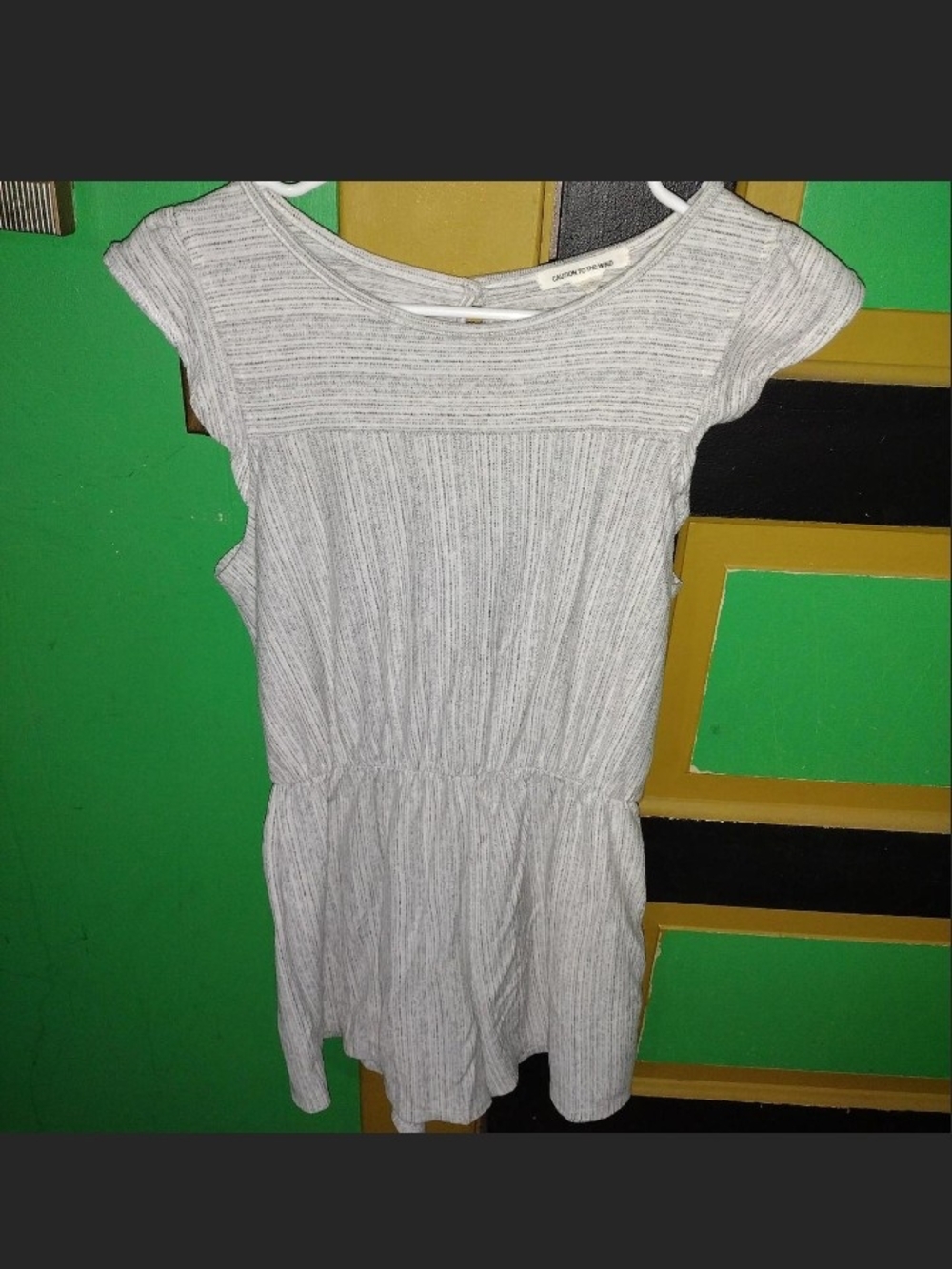 Women’s Caution To The Wind Short Sleeve Striped Romper